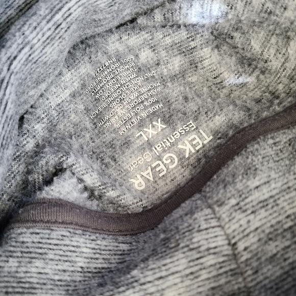 TEK Gear Essential Fleece Relaxed Turtleneck Heathered Gray Stripe XXL - Picture 11 of 15